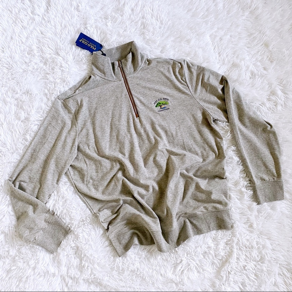 NWT Men’s Polo Ralph Lauren Torrey Pines 121st US Open Quarter Zip Heather Gray